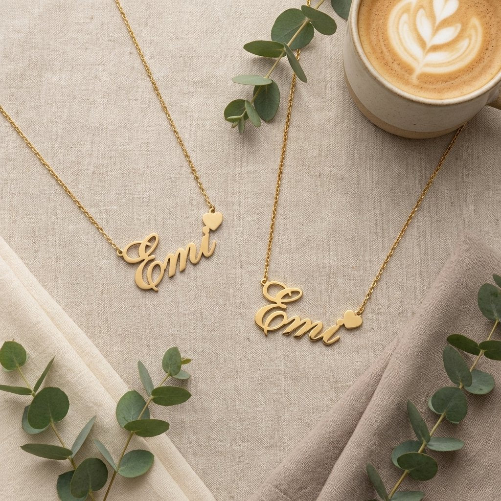 Personalized Heart Name Necklace | Dainty 18K Gold Jewelry