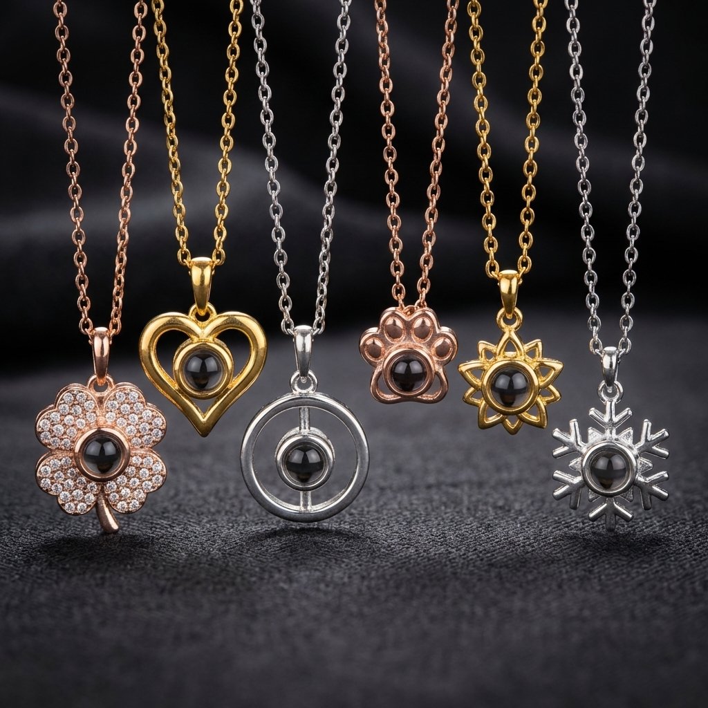 Personalized Photo Projection Necklace - Custom Memorial Gift