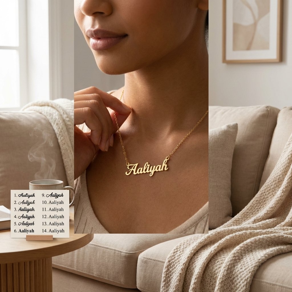 Personalized 14K Gold Name Necklace - Custom Nameplate