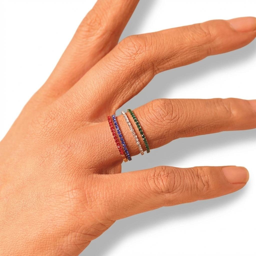 Personalized Birthstone Eternity Ring - Custom Family Band