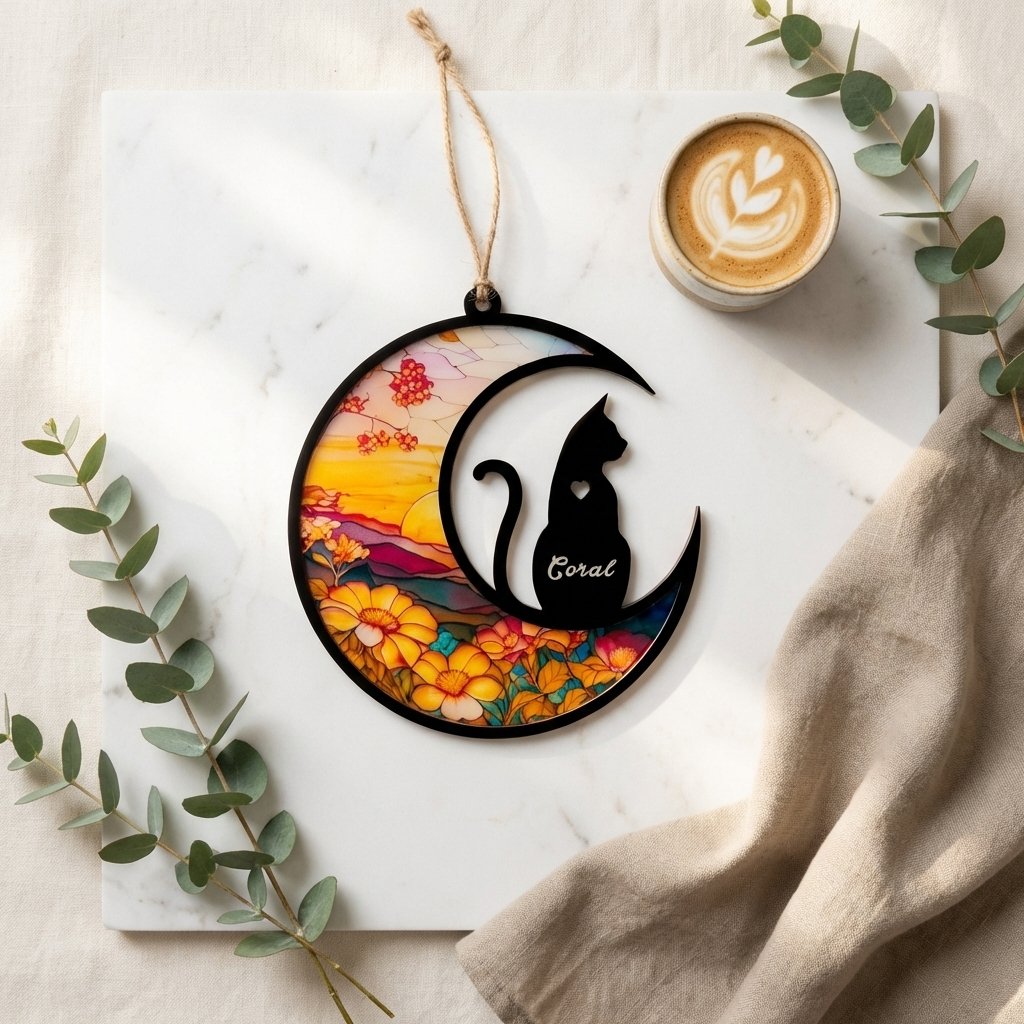 Personalized Pet Memorial Suncatcher - Custom Dog Loss Gift