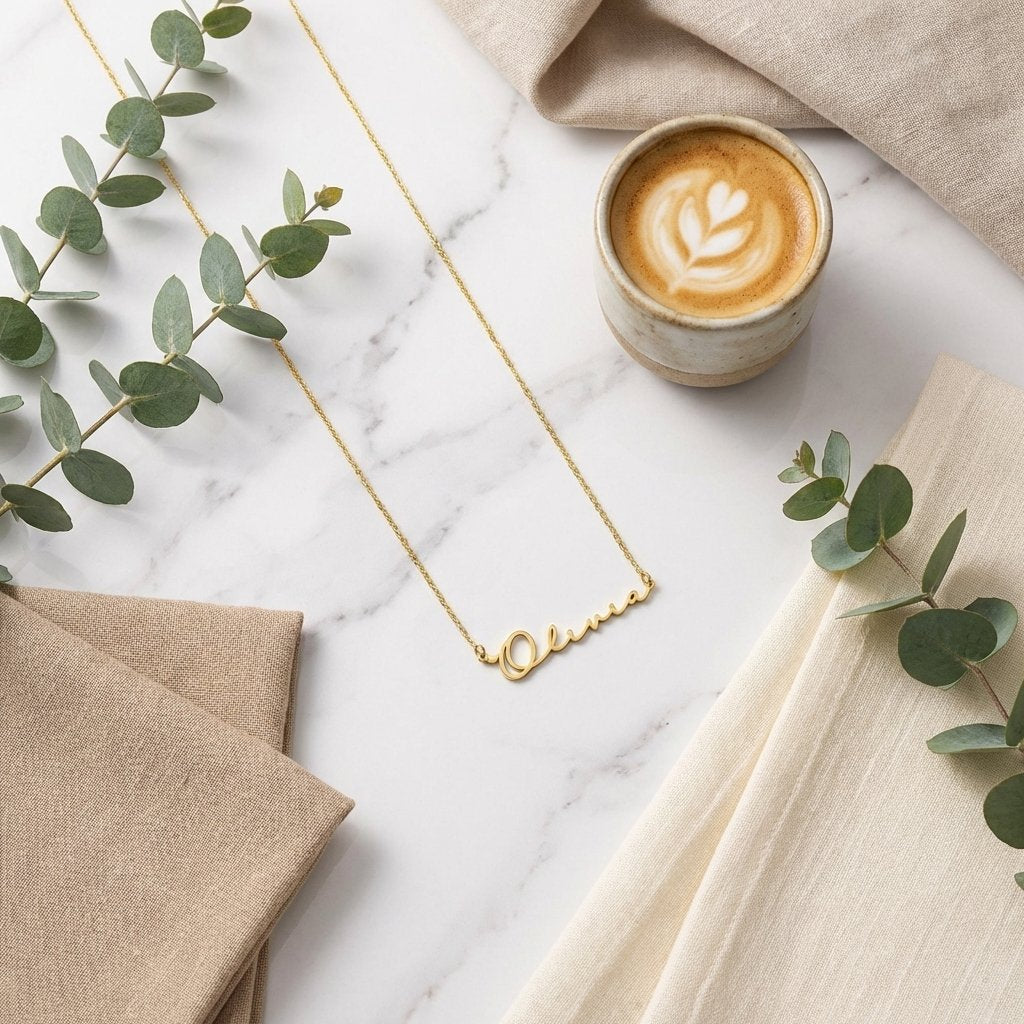 Custom Name Necklace | Personalized 18K Gold Nameplate