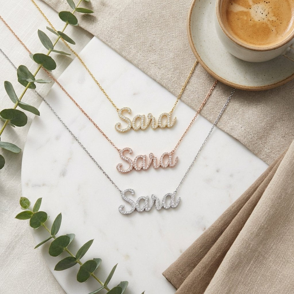 Sparkling Personalized Diamond Name Necklace | iMade4U