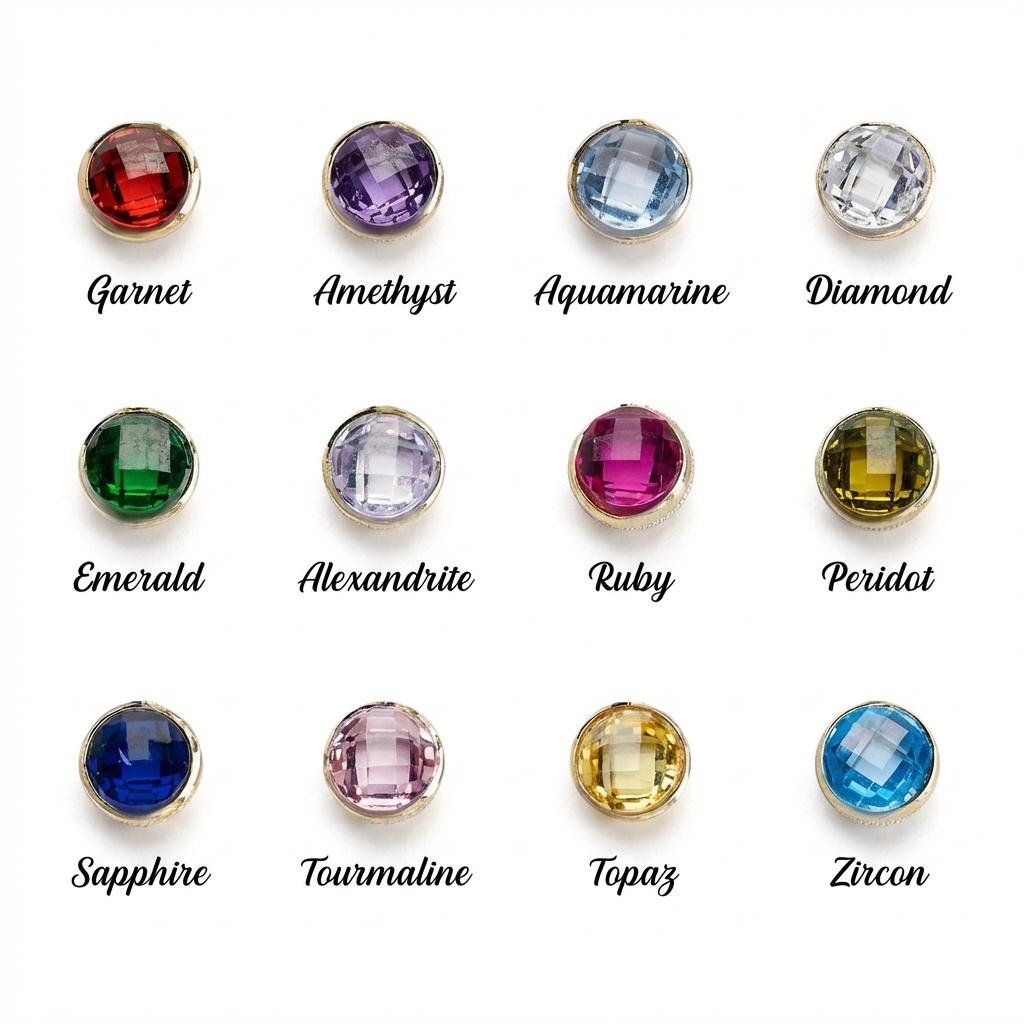 Personalized 14k Gold Birthstone Name Necklace - Custom Gift