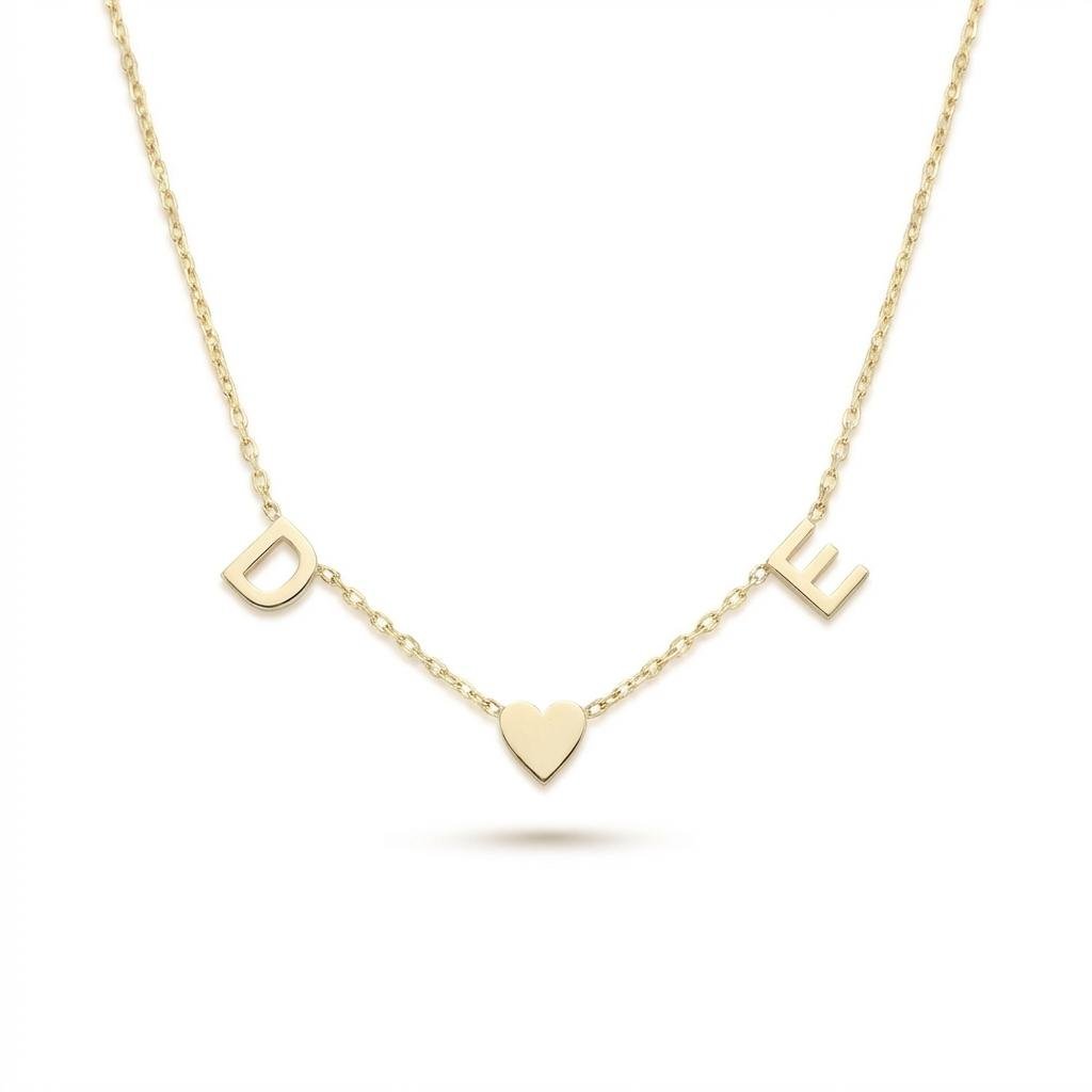 14k Solid Gold Sideways Initial Necklace - iMade4U