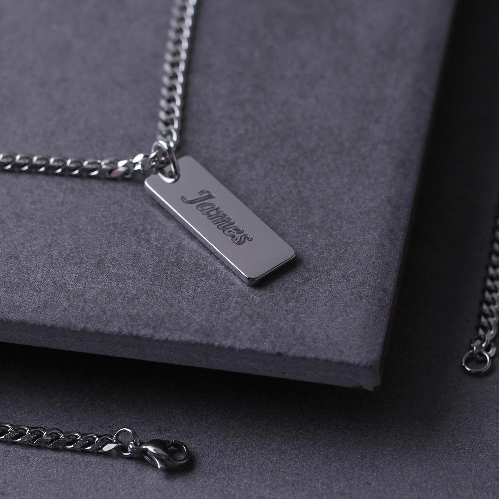 Signature Personalized Men's Bar Necklace