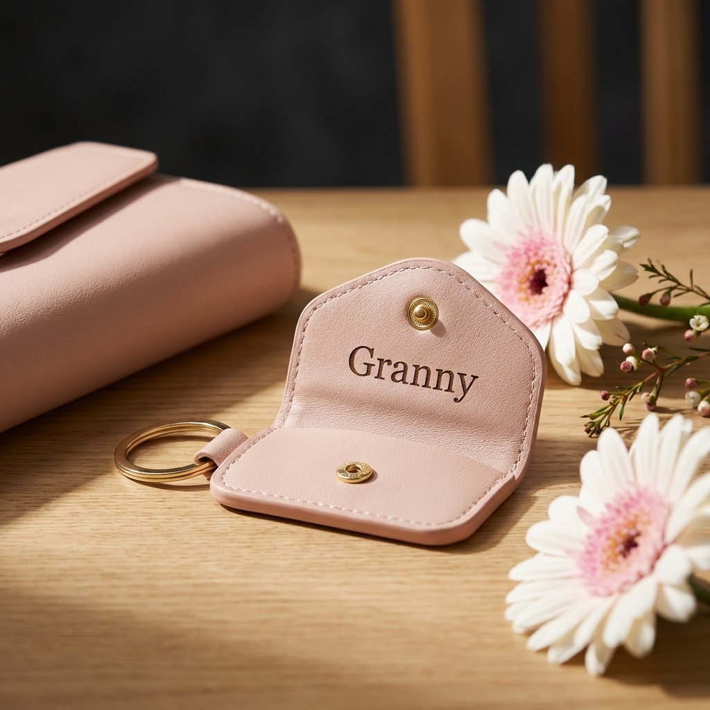 Artisan Hidden Photo Personalized Leather Keychain