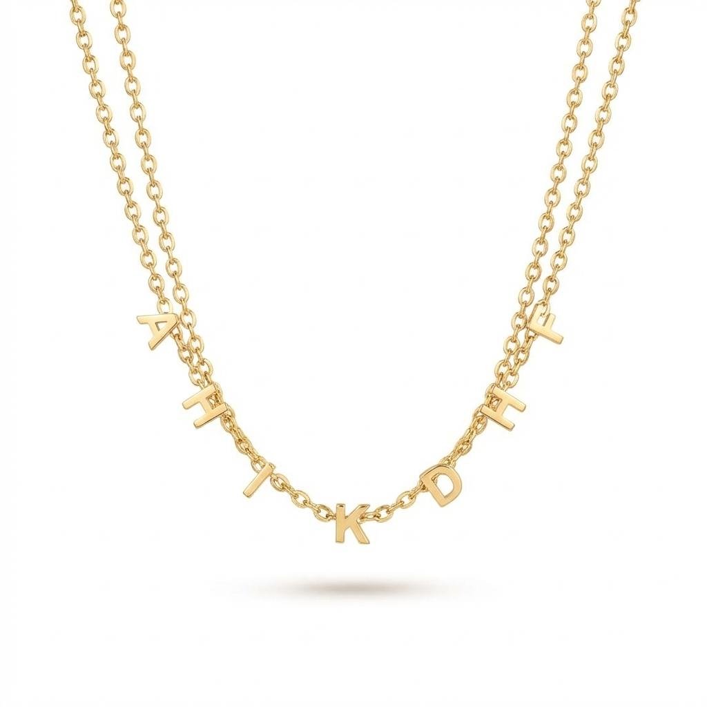 Sideways Initial Necklace - Personalized Gold Letter Jewelry