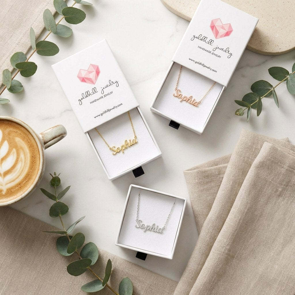 Dainty 14K Solid Gold Personalized Name Necklace