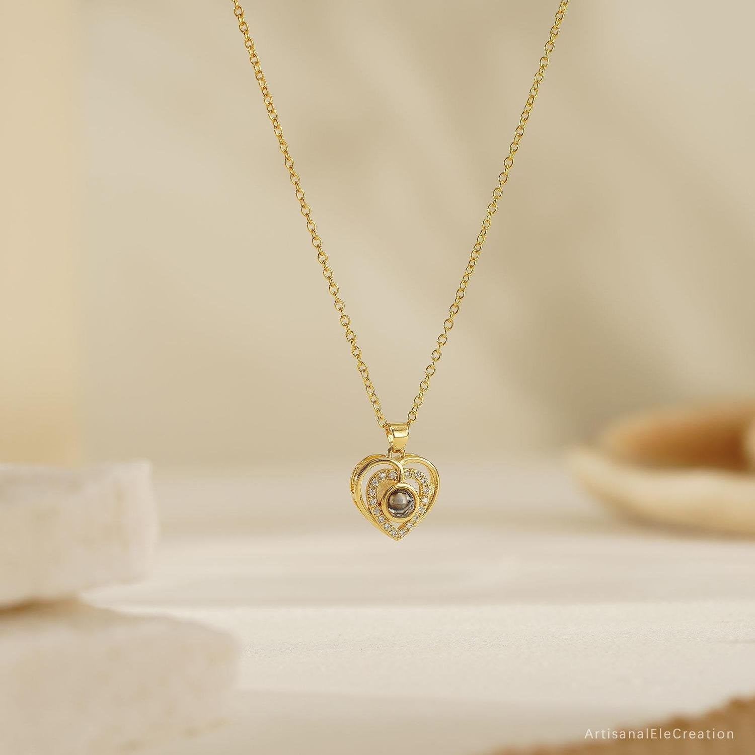 Eternal Memory Heart Projection Necklace