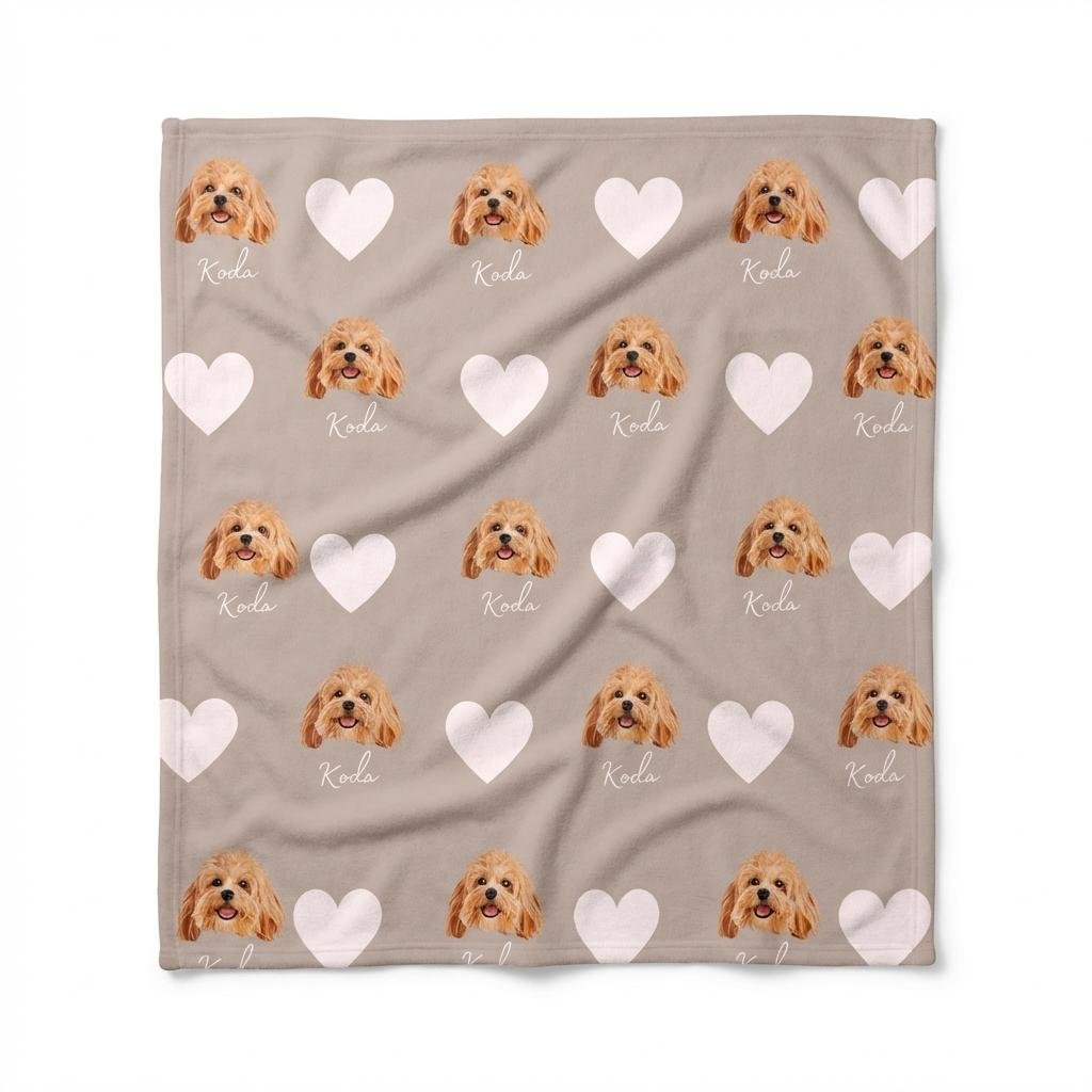 Personalized Pet Photo Blanket | Custom Dog & Cat Portrait