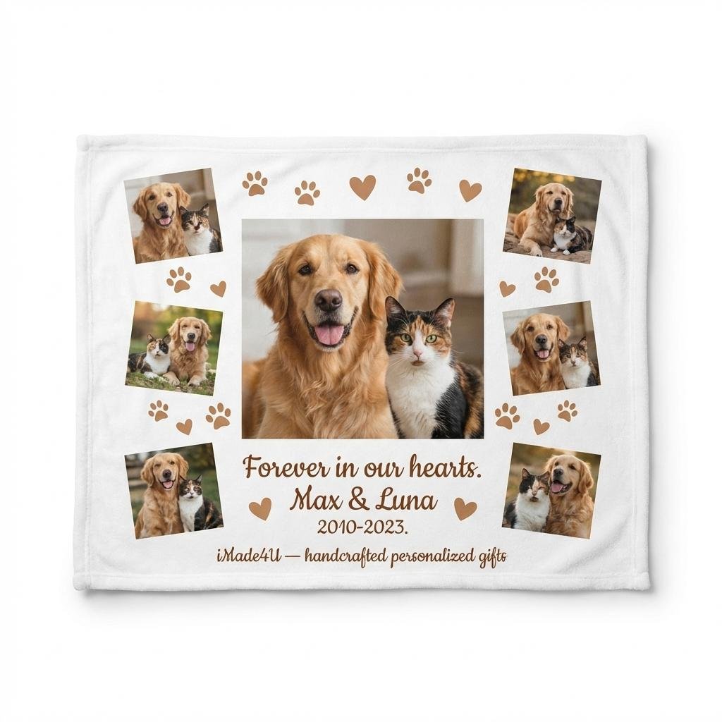 Custom Pet Photo Blanket | Personalized Dog & Cat Keepsake