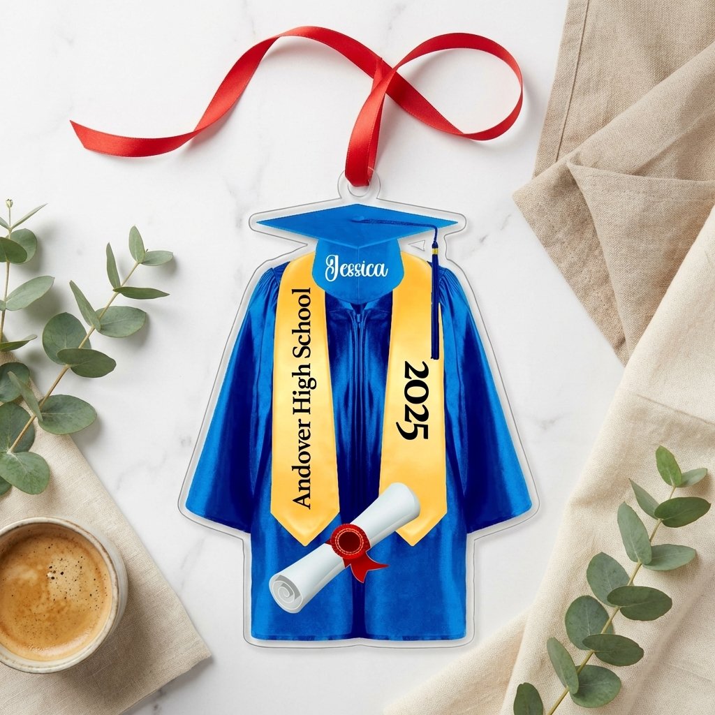 Custom Graduation Gown Ornament Class of 2025 Personalized