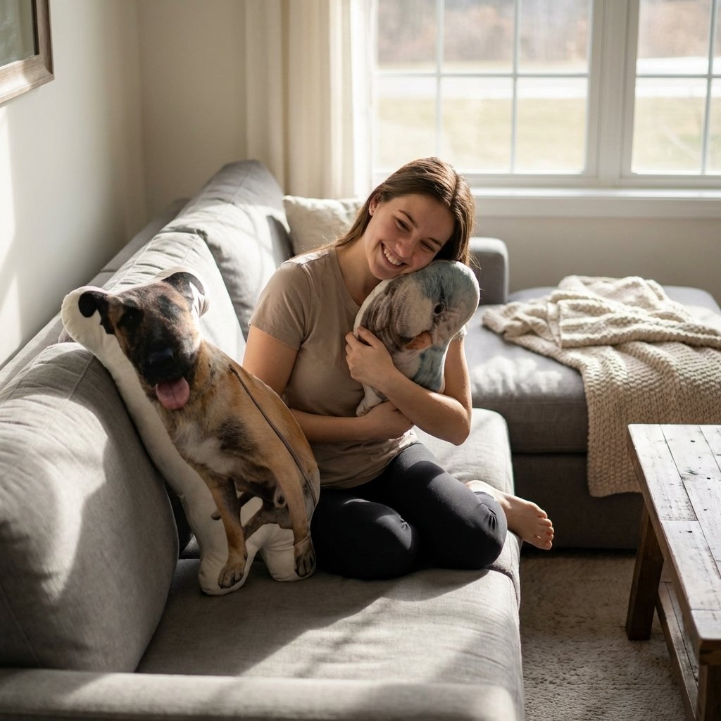 Custom Pet Shaped Pillow - Personalized Photo Dog Cushion