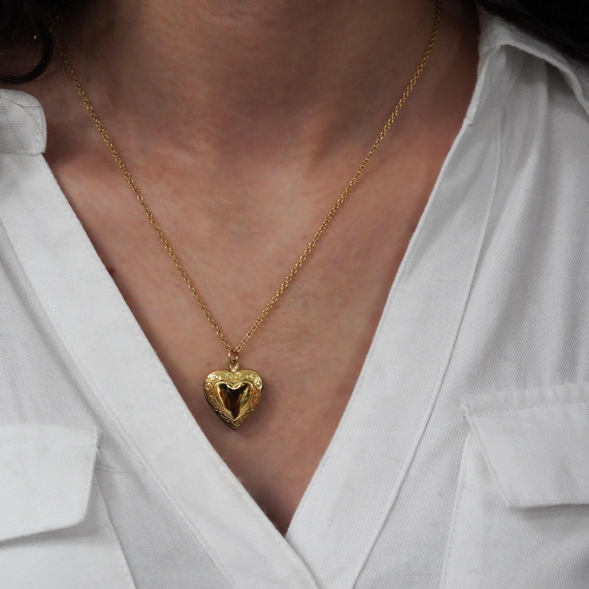 Bespoke Artisan Engraved Gold Heart Locket