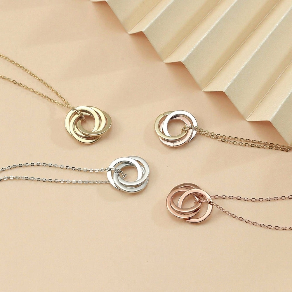 Custom Family Names Necklace, Personalized Linked Circle Necklace, Engraved Kid's Name Necklace, Mother's Day Gift, Jewelry Gift for Grandma specs