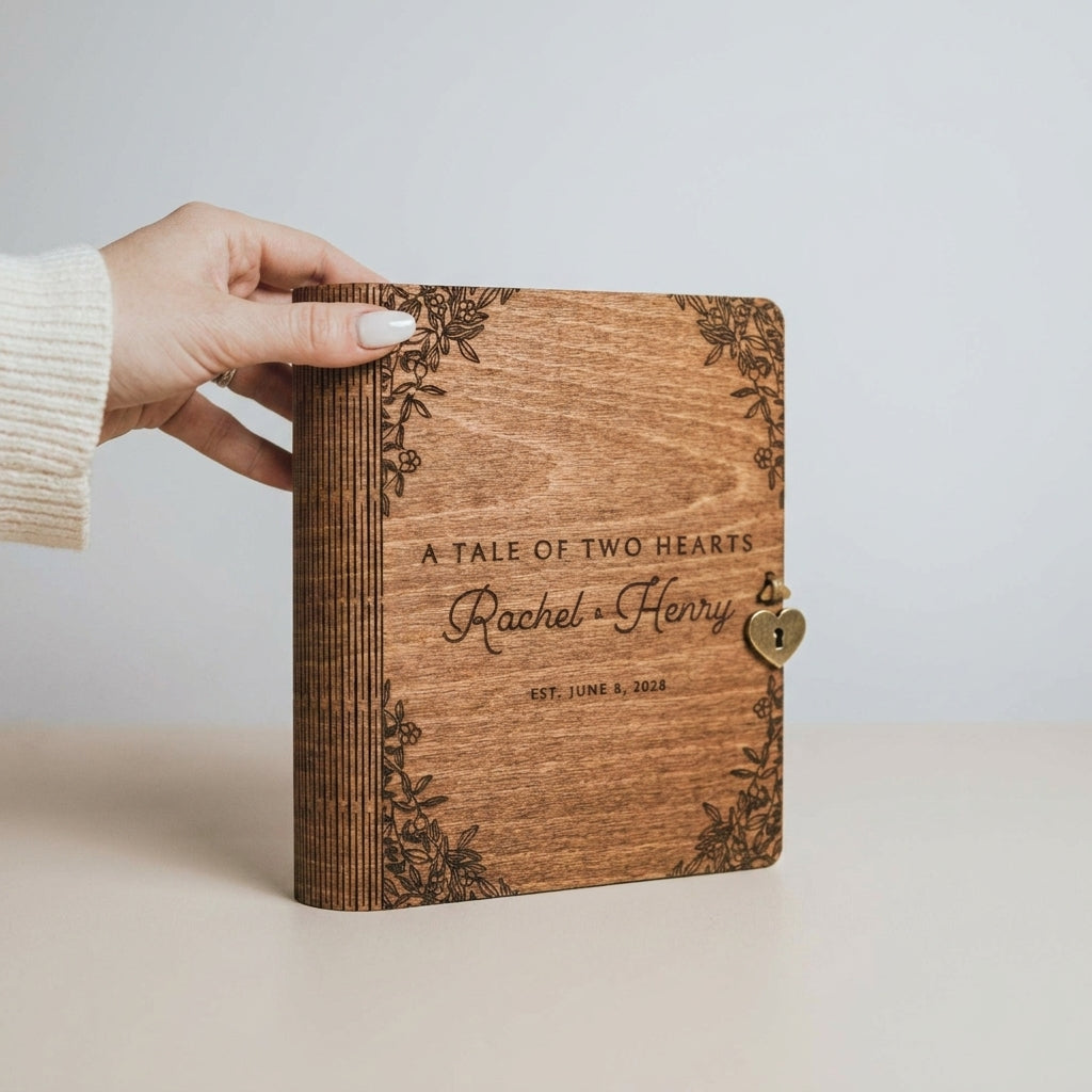 Personalized Wooden Keepsake Memory Box for Couples