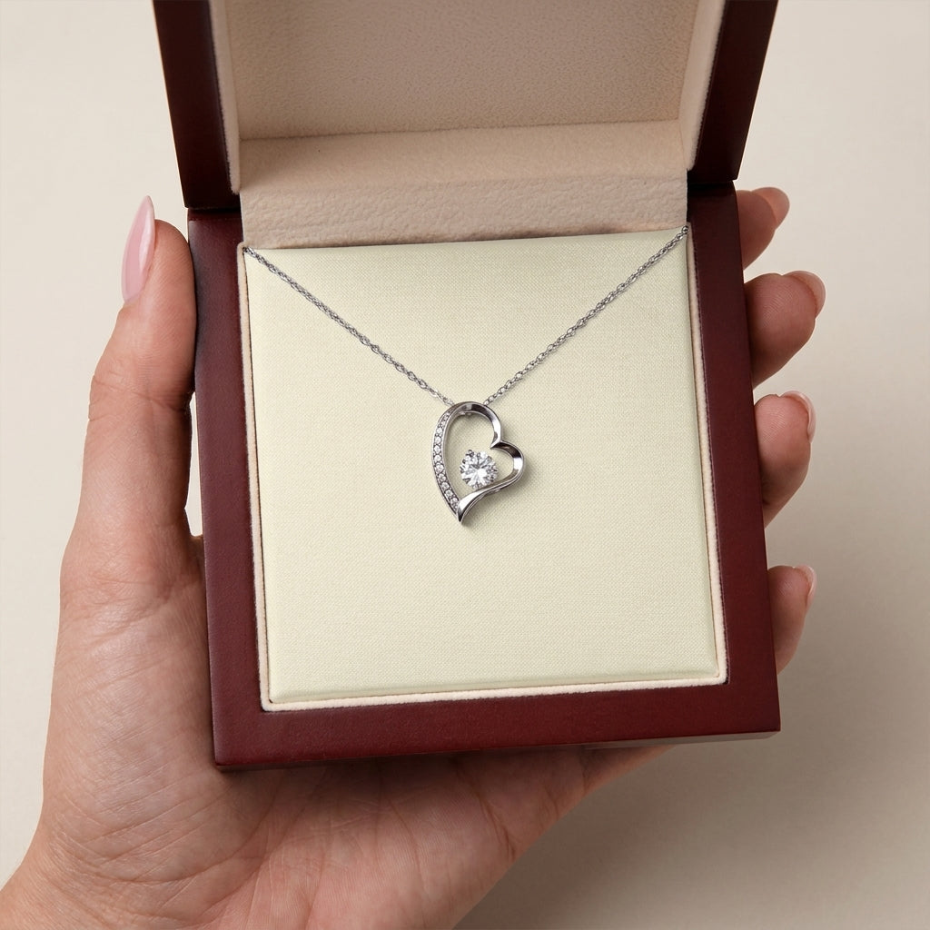 To My Wife Forever Love Necklace with Heartfelt Message Card