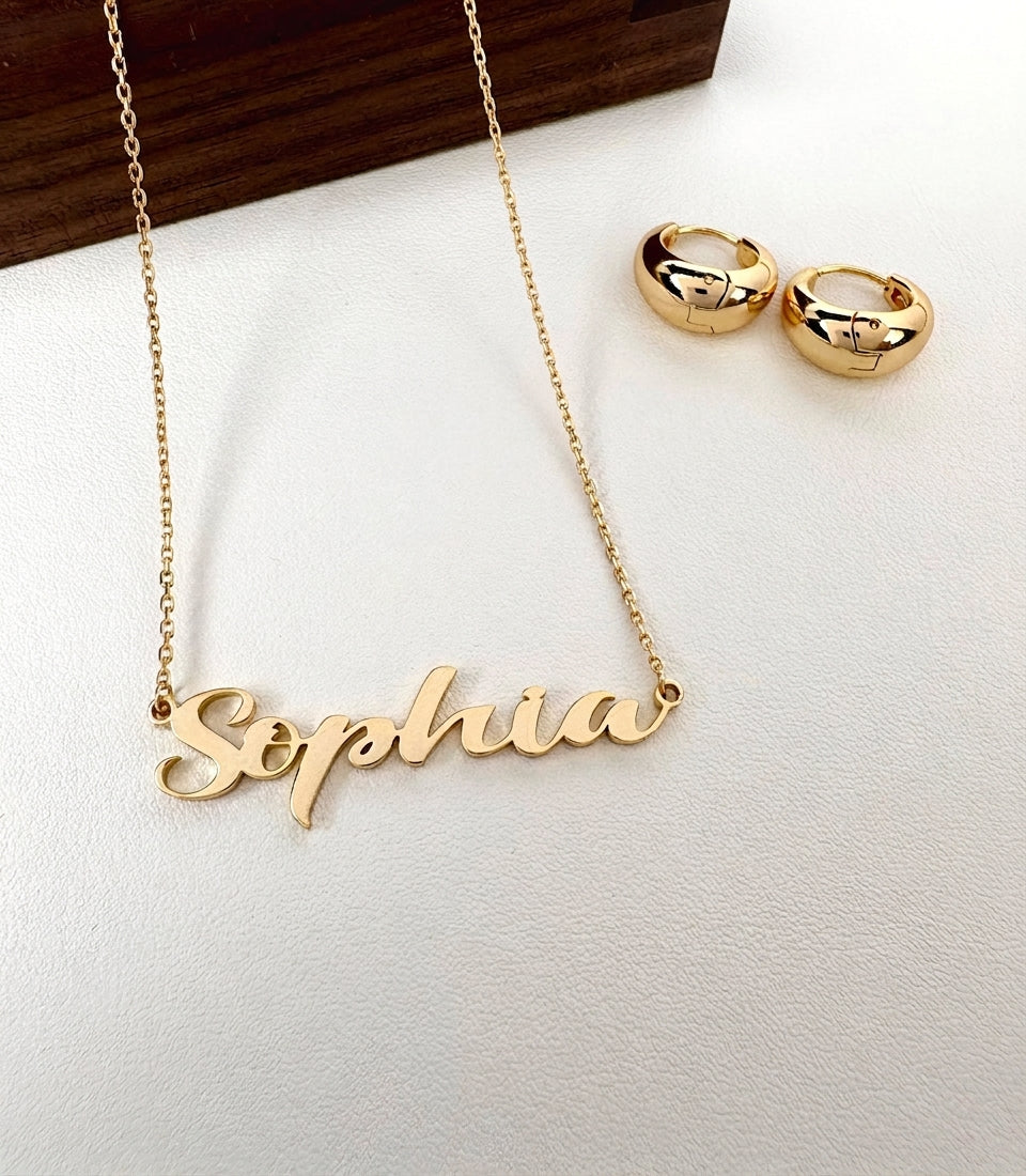 Custom Signature Name Necklace: Your Name in Elegant Gold or Silver