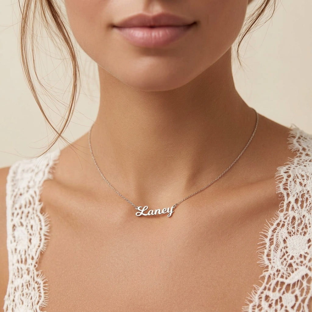 Custom Signature Name Necklace: Your Name in Elegant Gold or Silver