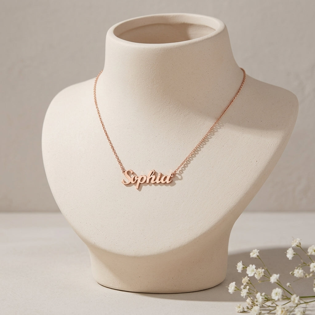 Custom Signature Name Necklace: Your Name in Elegant Gold or Silver