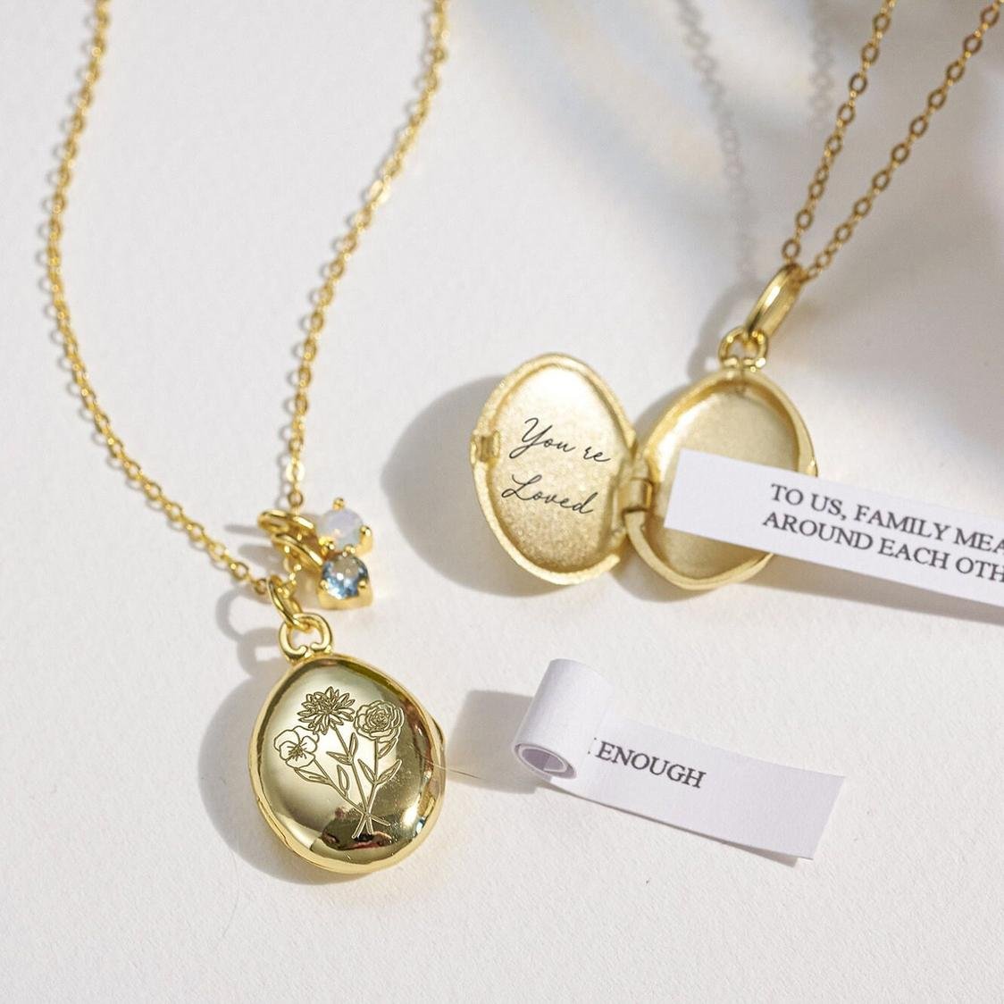 Timeless Personalized Birth Flower Locket