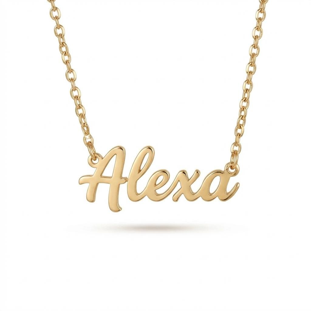 Personalized 14K Gold Name Necklace - Custom Nameplate