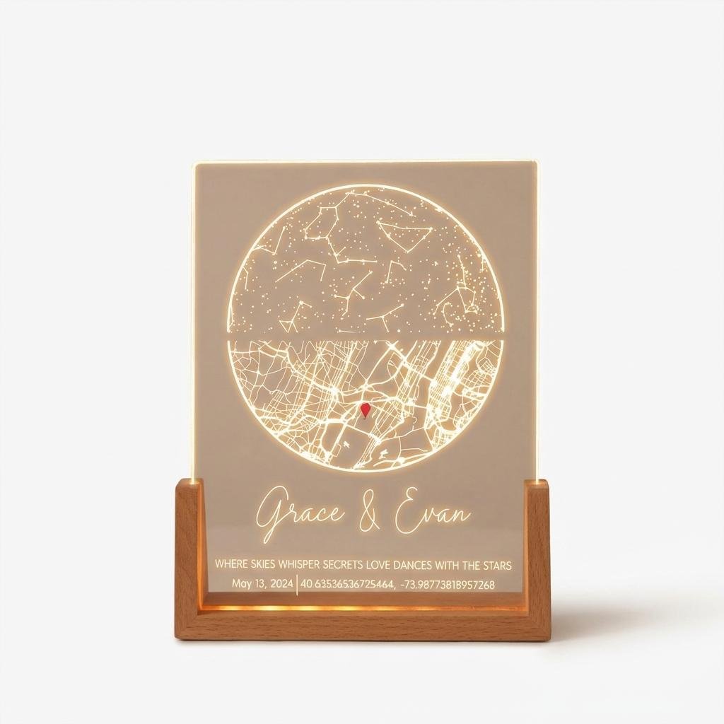 Custom Star Map Night Light - Personalized Anniversary Gift
