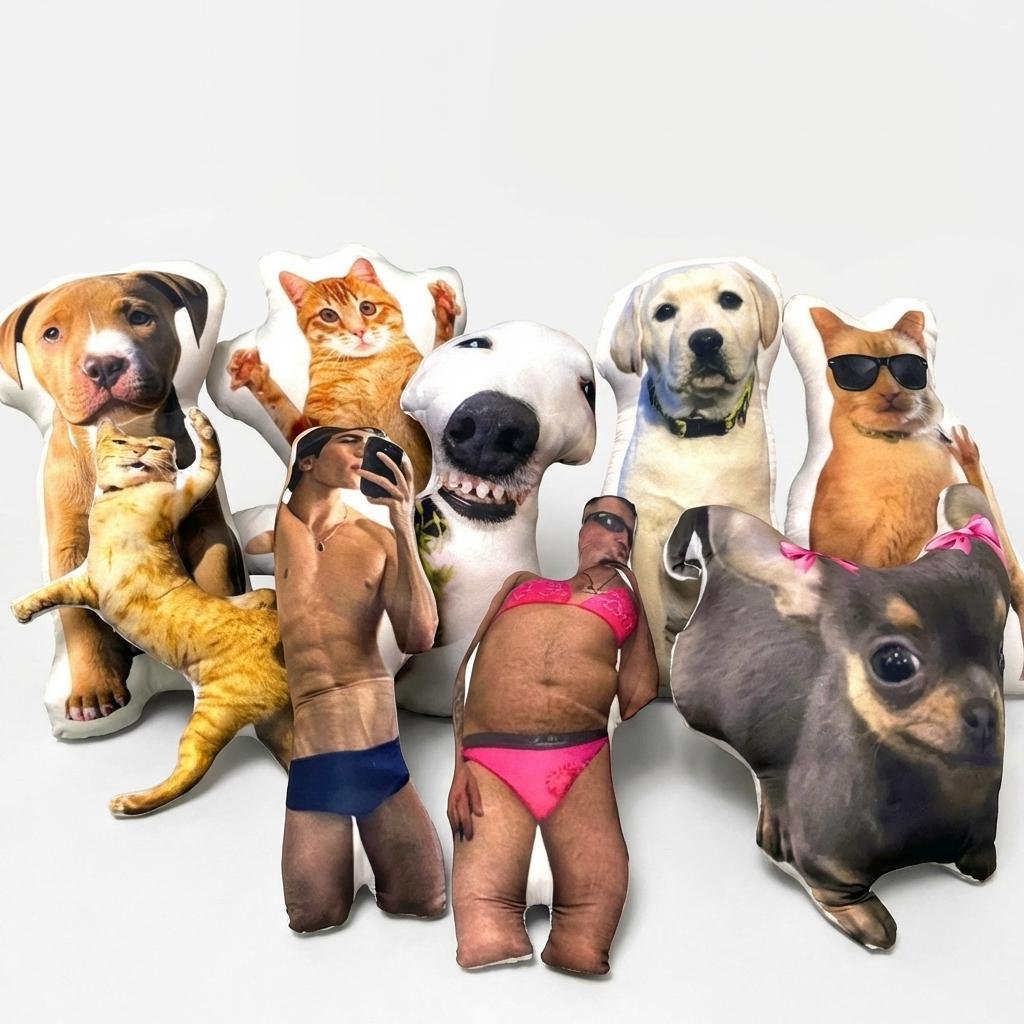 Custom Pet Photo Pillow - Personalized 3D Dog & Cat Cushion