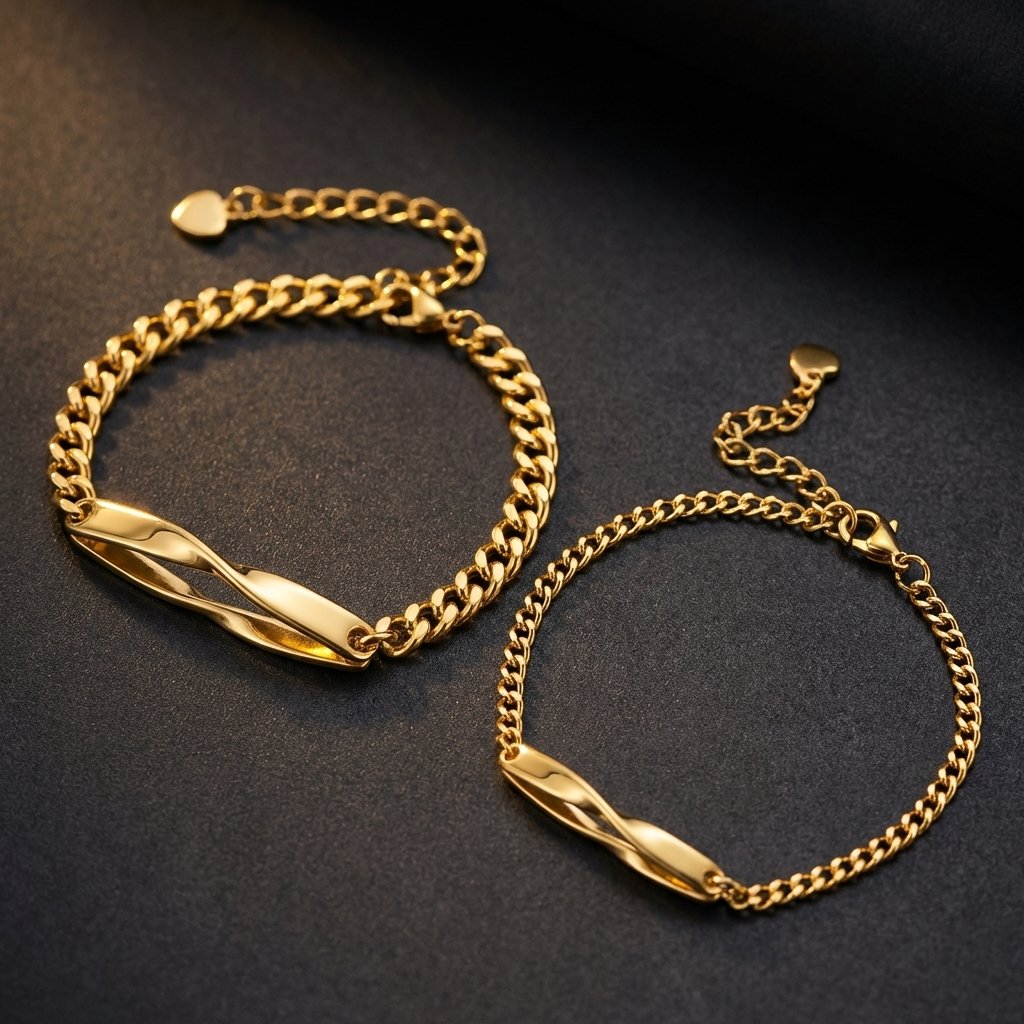 Personalized Couple Date Bracelet - Matching Set for Anniversary