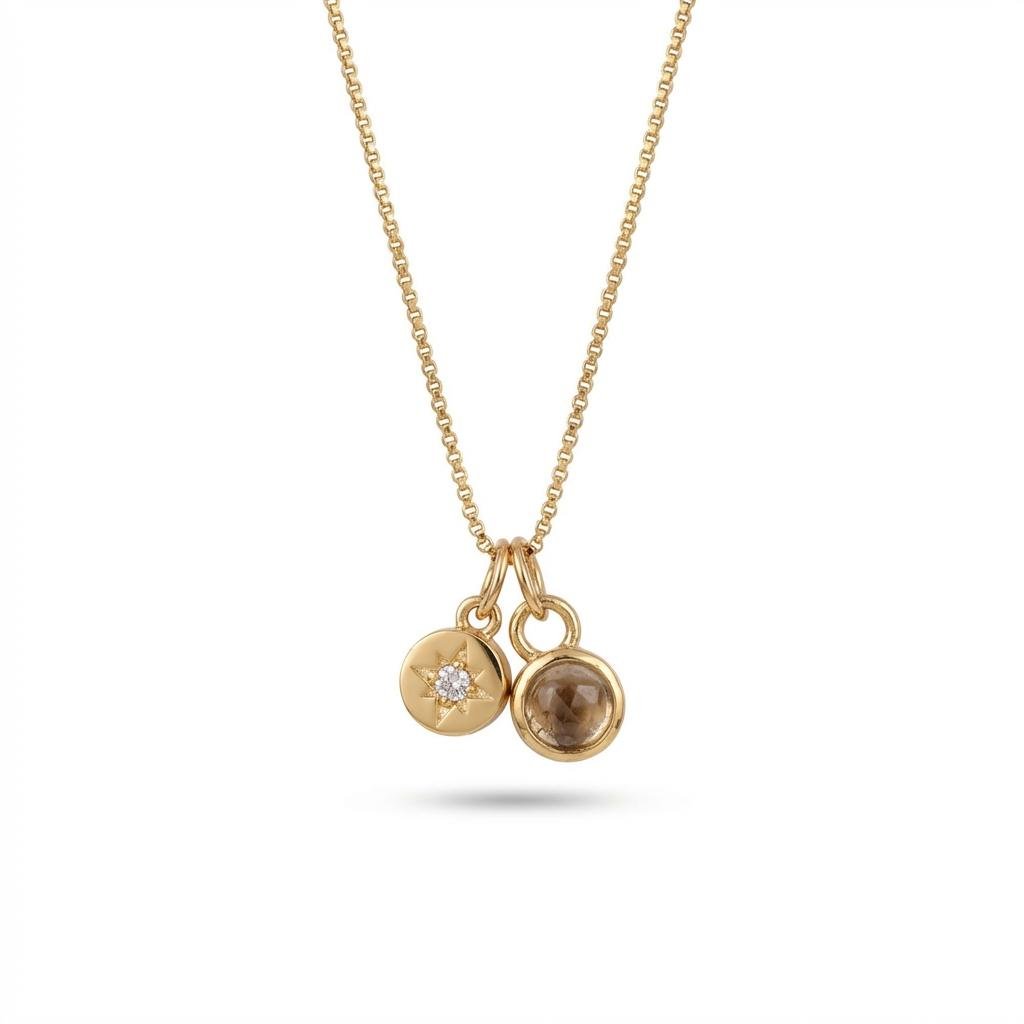 Custom Photo Projection Necklace with Birthstone