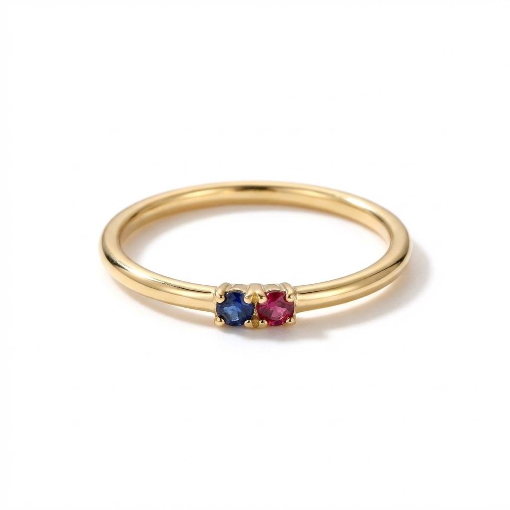 Personalized Mothers Birthstone Ring - Custom Family Jewelry