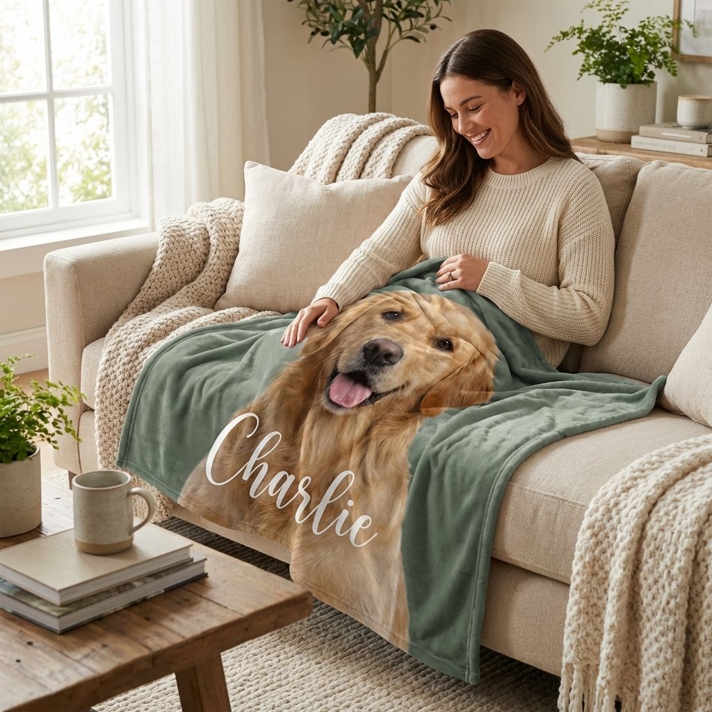 Bespoke Pet Portrait Minky Blanket