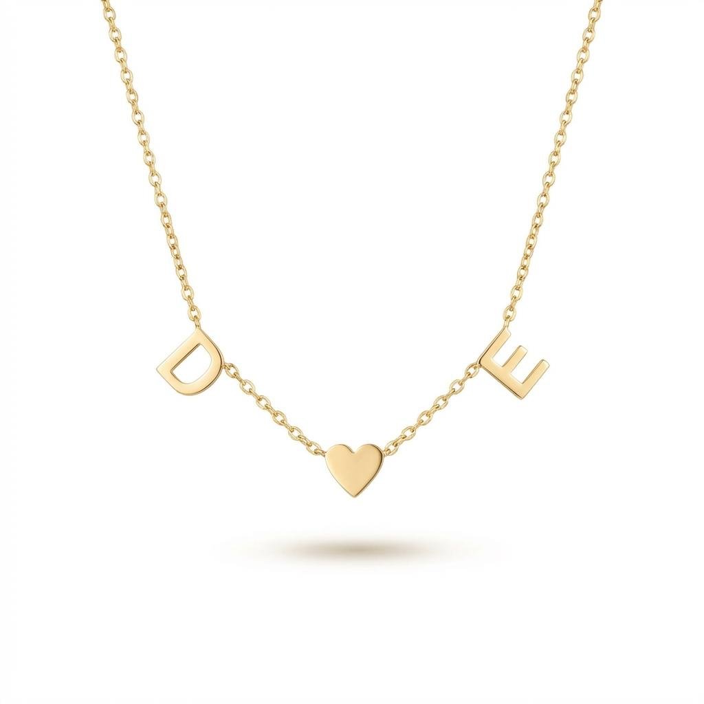 14k Solid Gold Sideways Initial Necklace - iMade4U