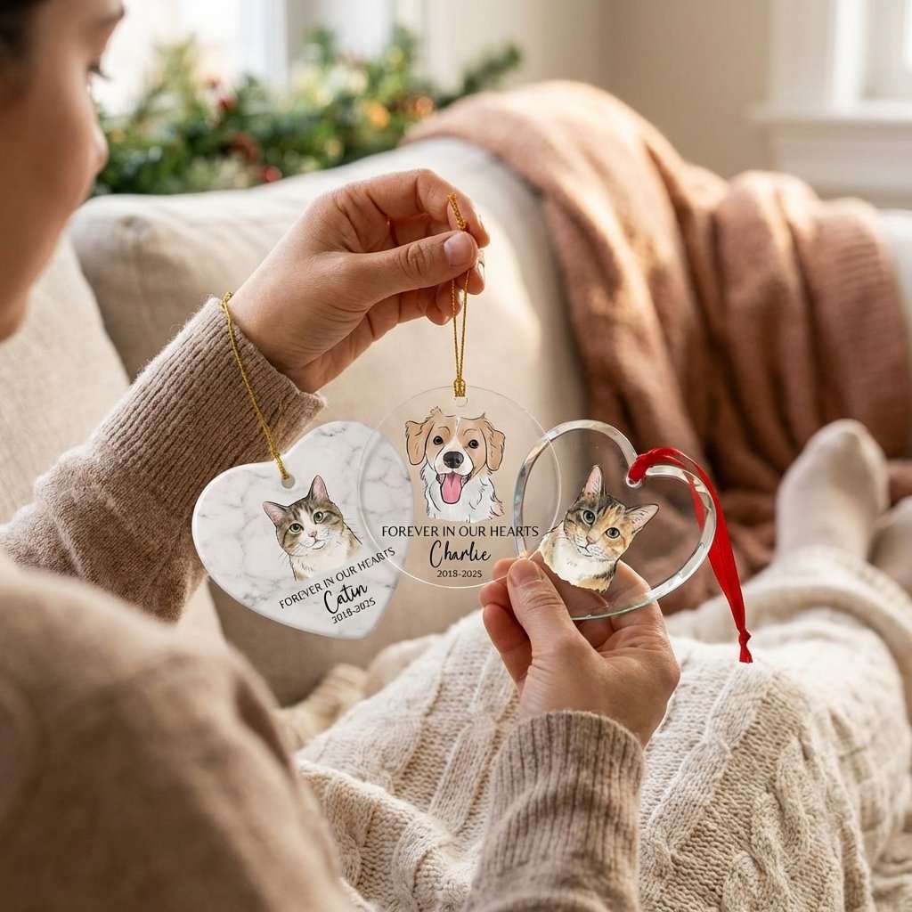 Custom Pet Memorial Ornament | Watercolor Dog Loss Gift