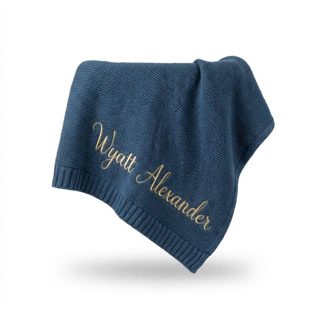 Personalized Embroidered Knit Baby Blanket | iMade4U