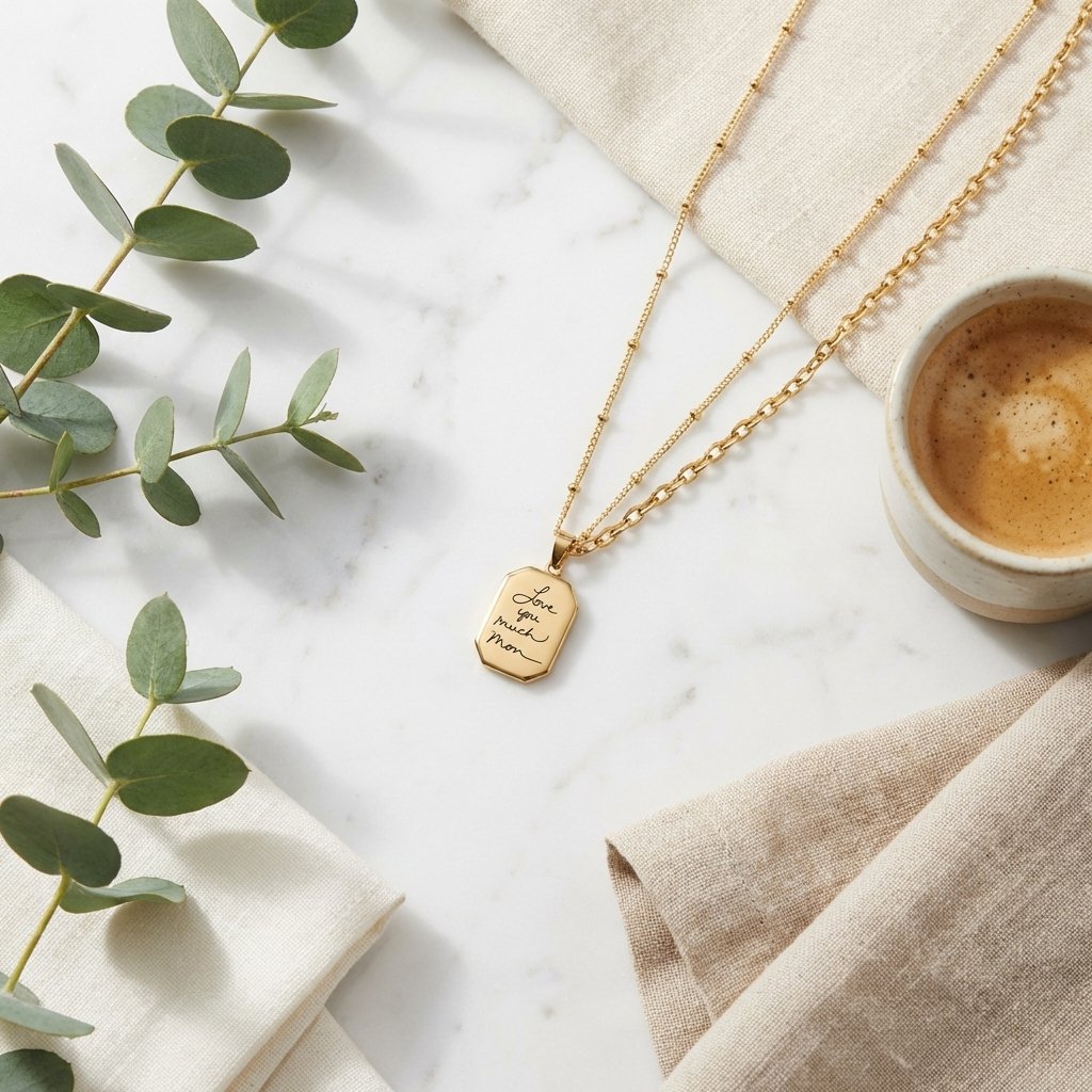 Custom Handwriting Necklace - Actual Signature Gold Pendant