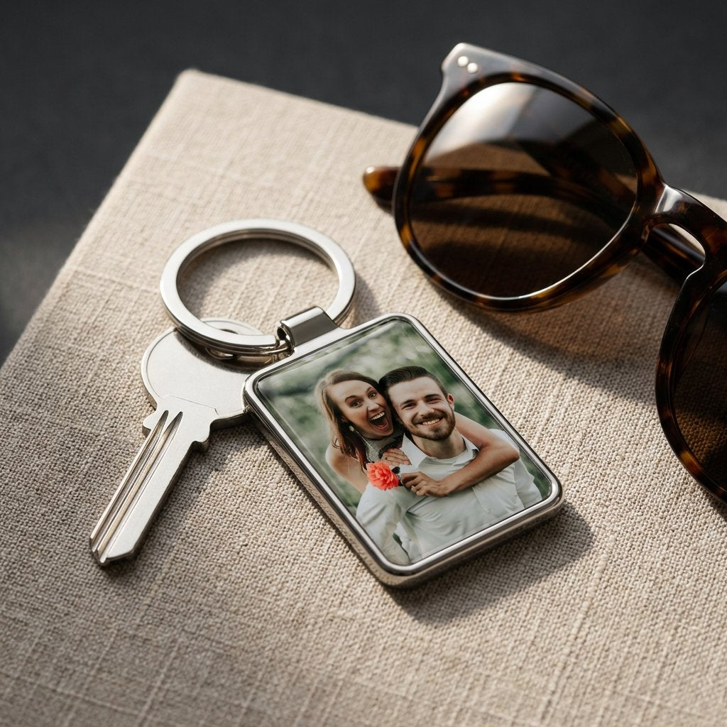 Heirloom Portrait Custom Photo Keychain