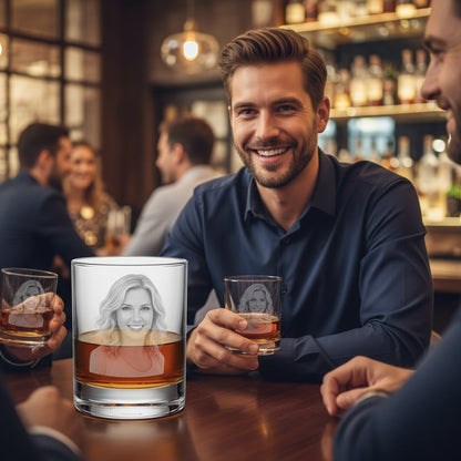 Personalized gift whiskey glass