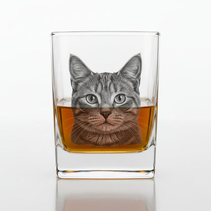 Photo engraved glass for barware