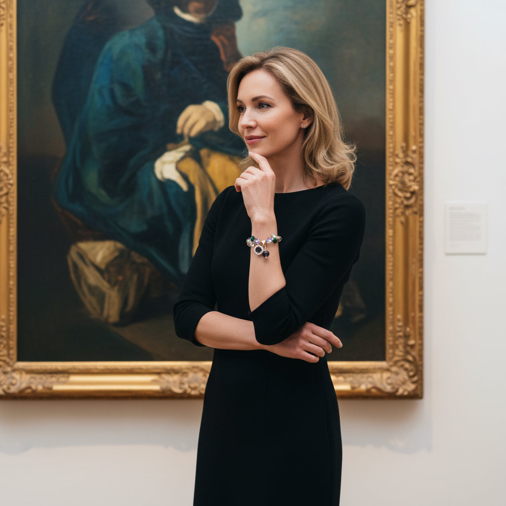 Amethyst Crystal Engraved Bracelet Natural Light