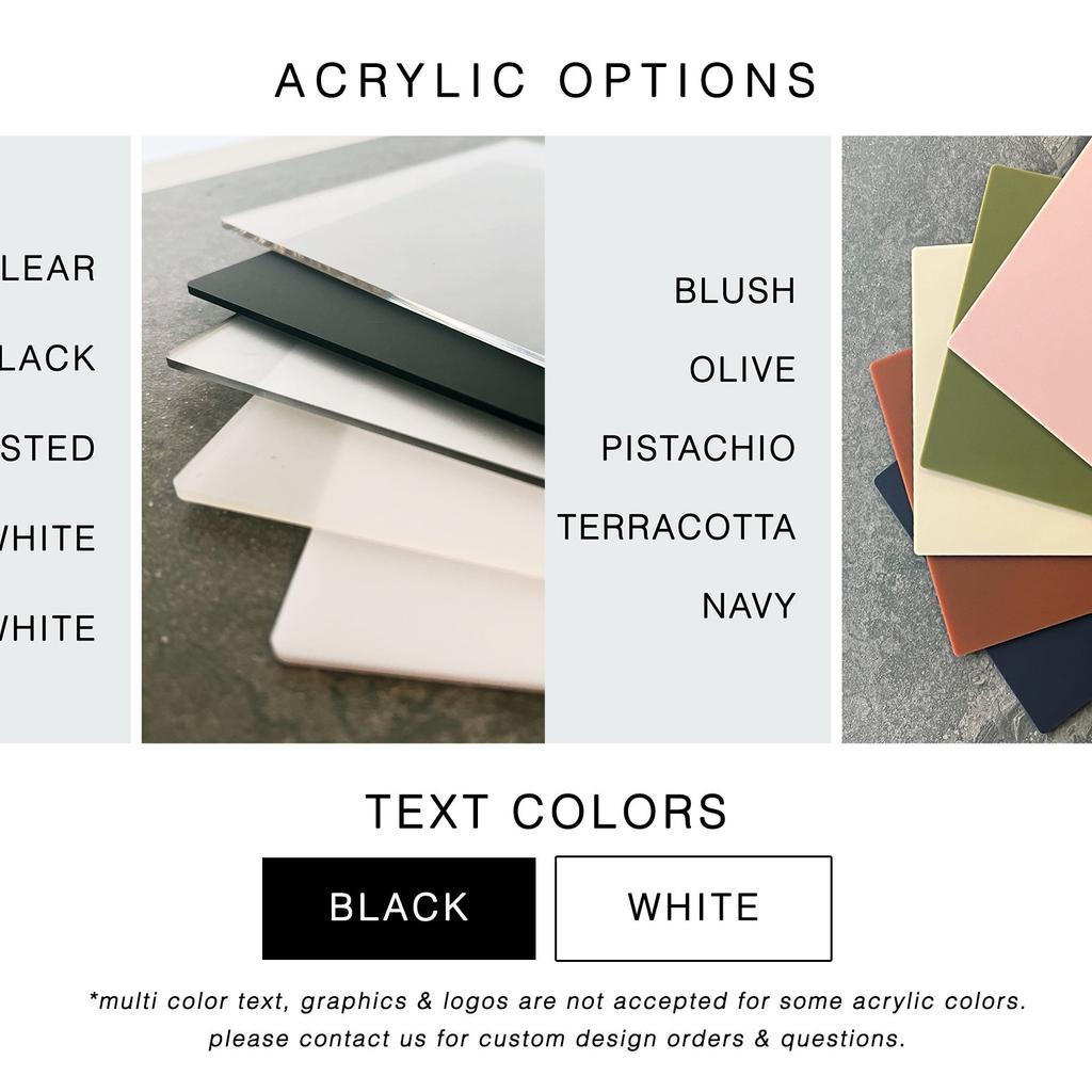 iMade4u Acrylic Color and Text Options