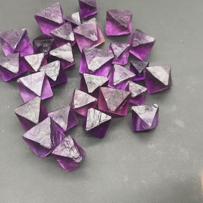 Purple Fluorite Octahedron Crystals