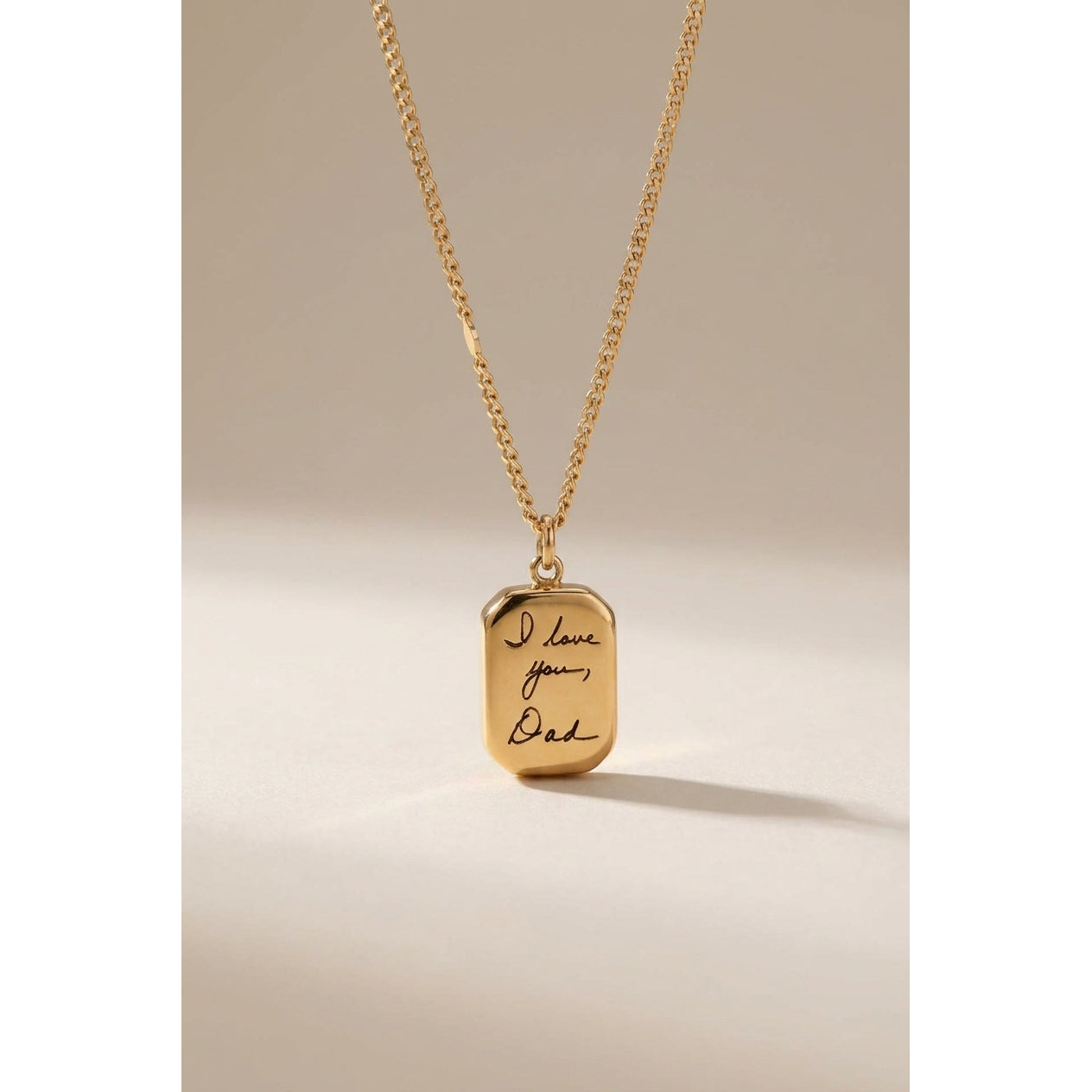 Custom Handwriting Octagon Pendant Necklace