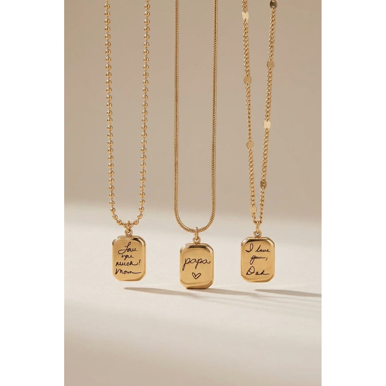 Custom Handwriting Octagon Pendant Necklace